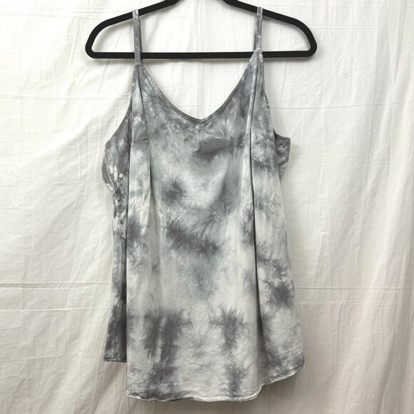 Torrid Rayon Adjustable Strap Tie-Dye Tank Women + Size 2 Gray White - Picture 1 of 8